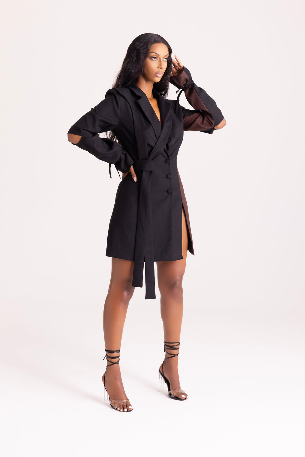 odd muse black military blazer , brown , daolondon blazer dress - maniere de voir 